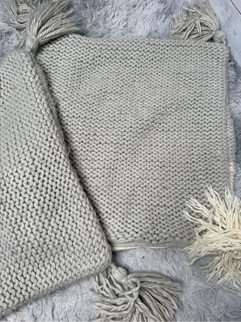 Pottery Barn Bluma Pillow Cover Set Gray Ivory 22
